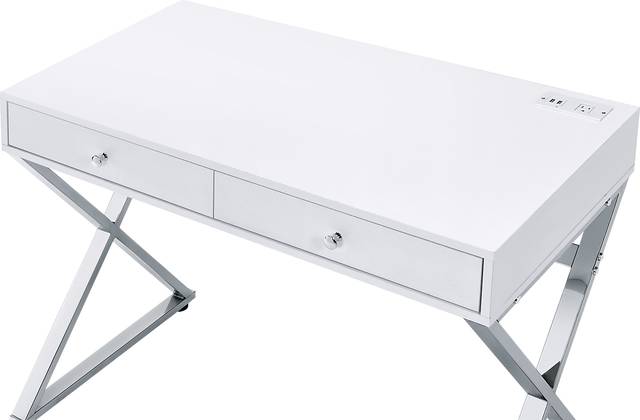 Calinne White Desk - Thumbnail - Image 4