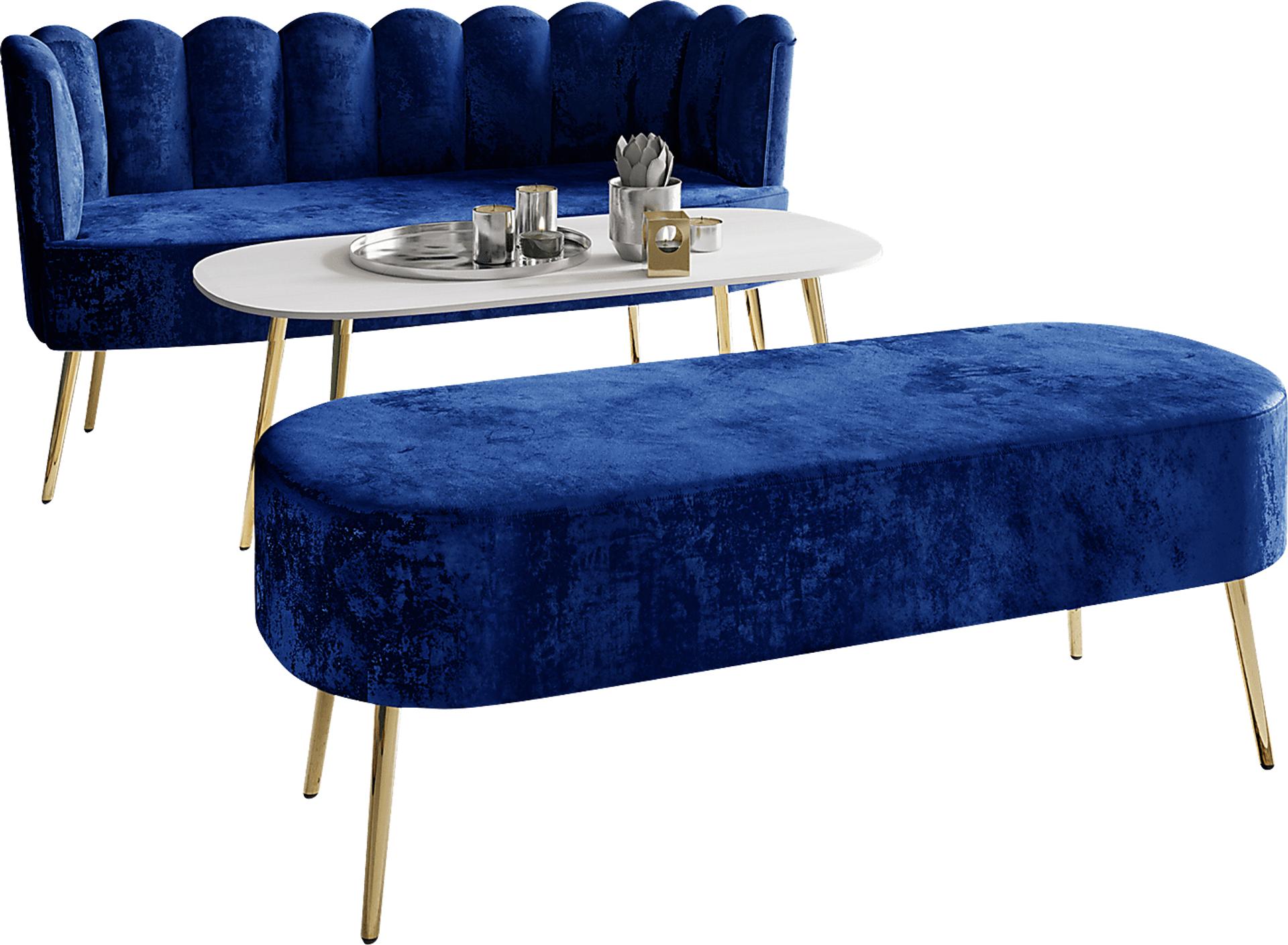 Calista Blue Sofa Set