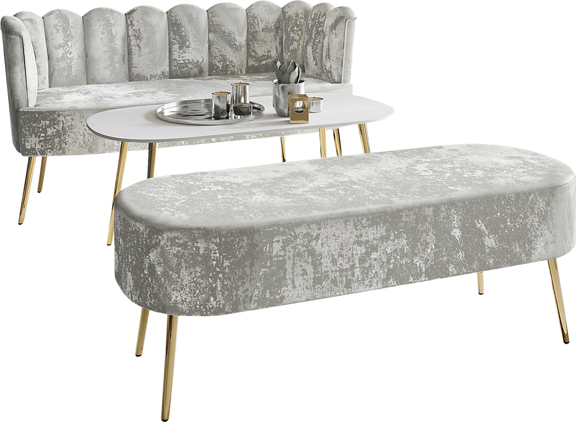 Calista Silver Sofa Set