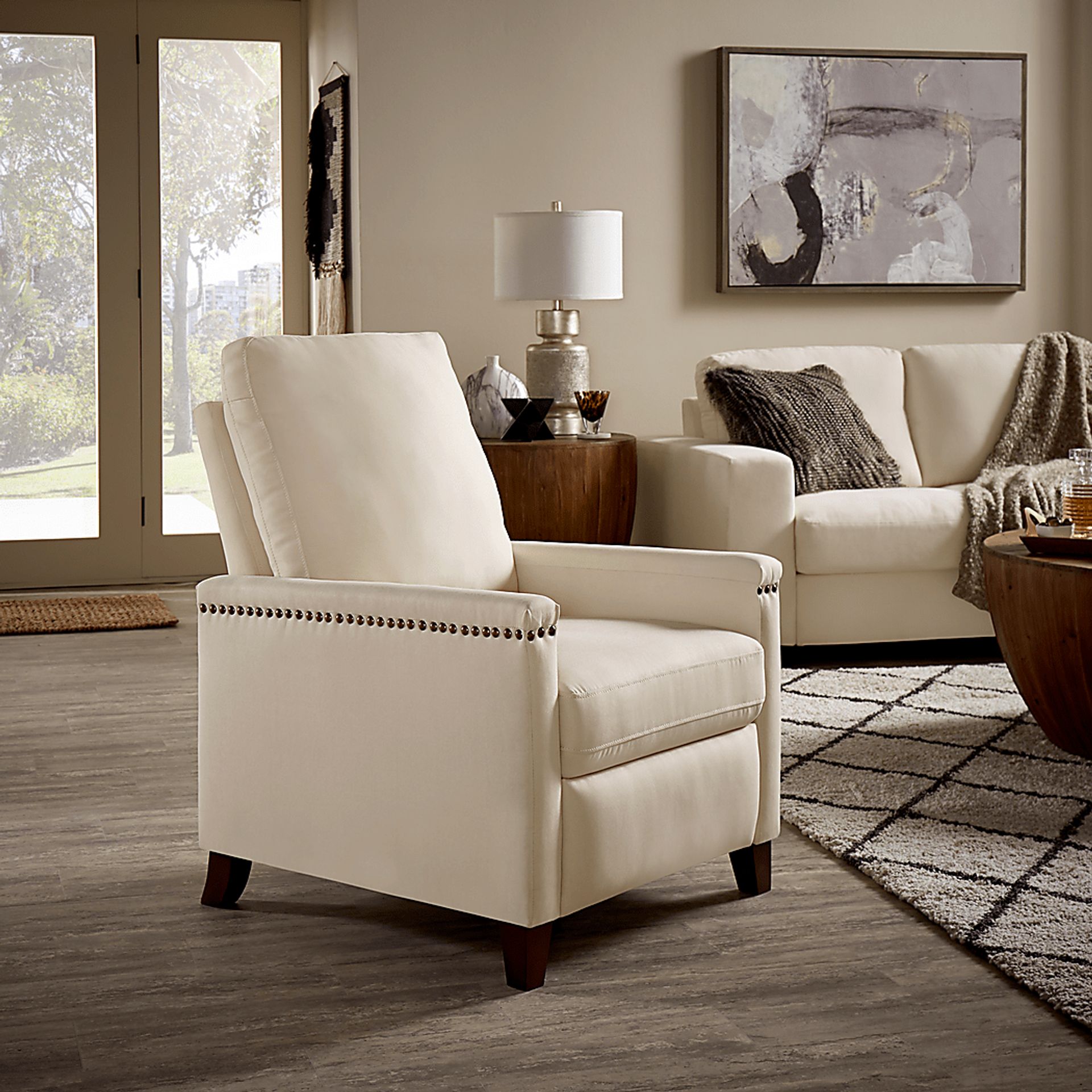 Caliza Beige Pushback Recliner - Image 11