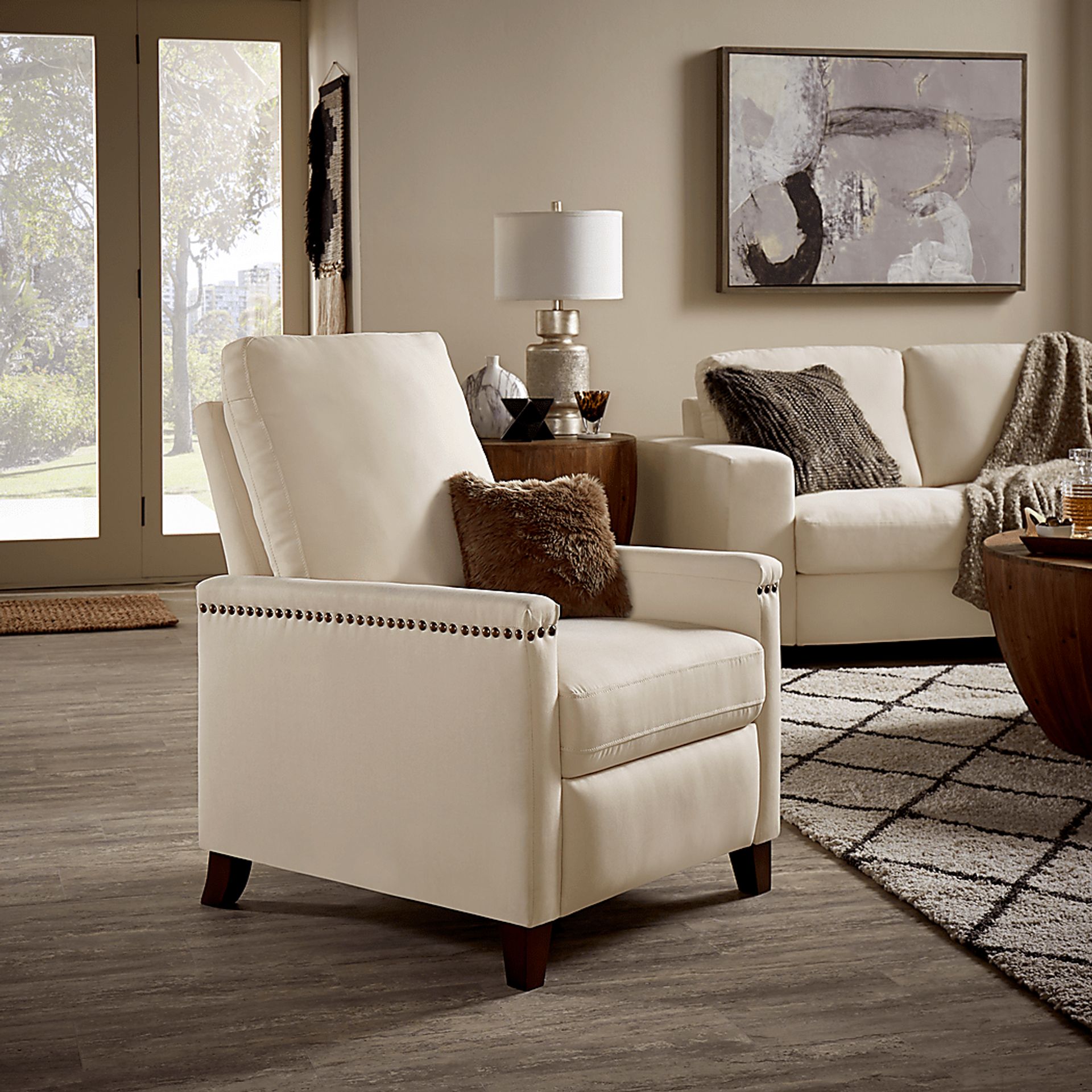 Caliza Beige Pushback Recliner - Image 8
