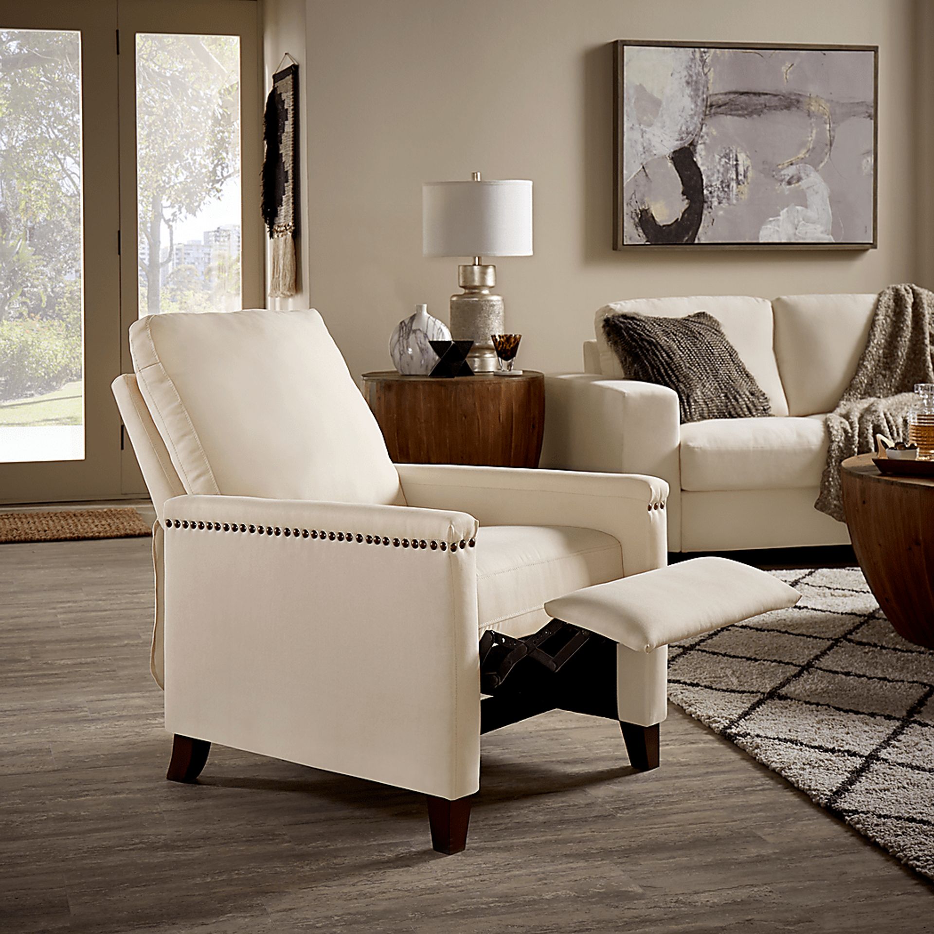 Caliza Beige Pushback Recliner - Image 9