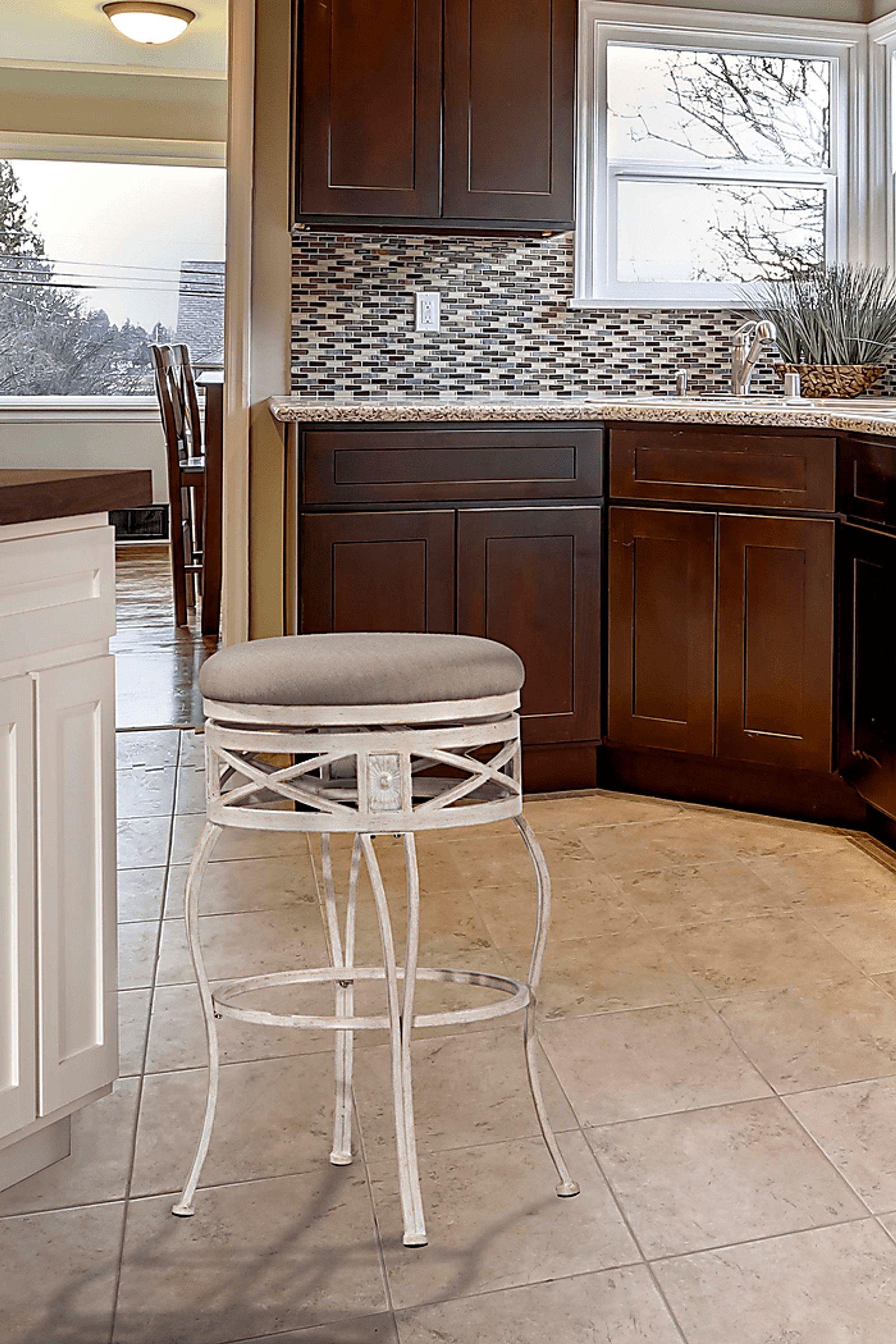 Callen Gray Silver Swivel Counter Height | Rooms to Go