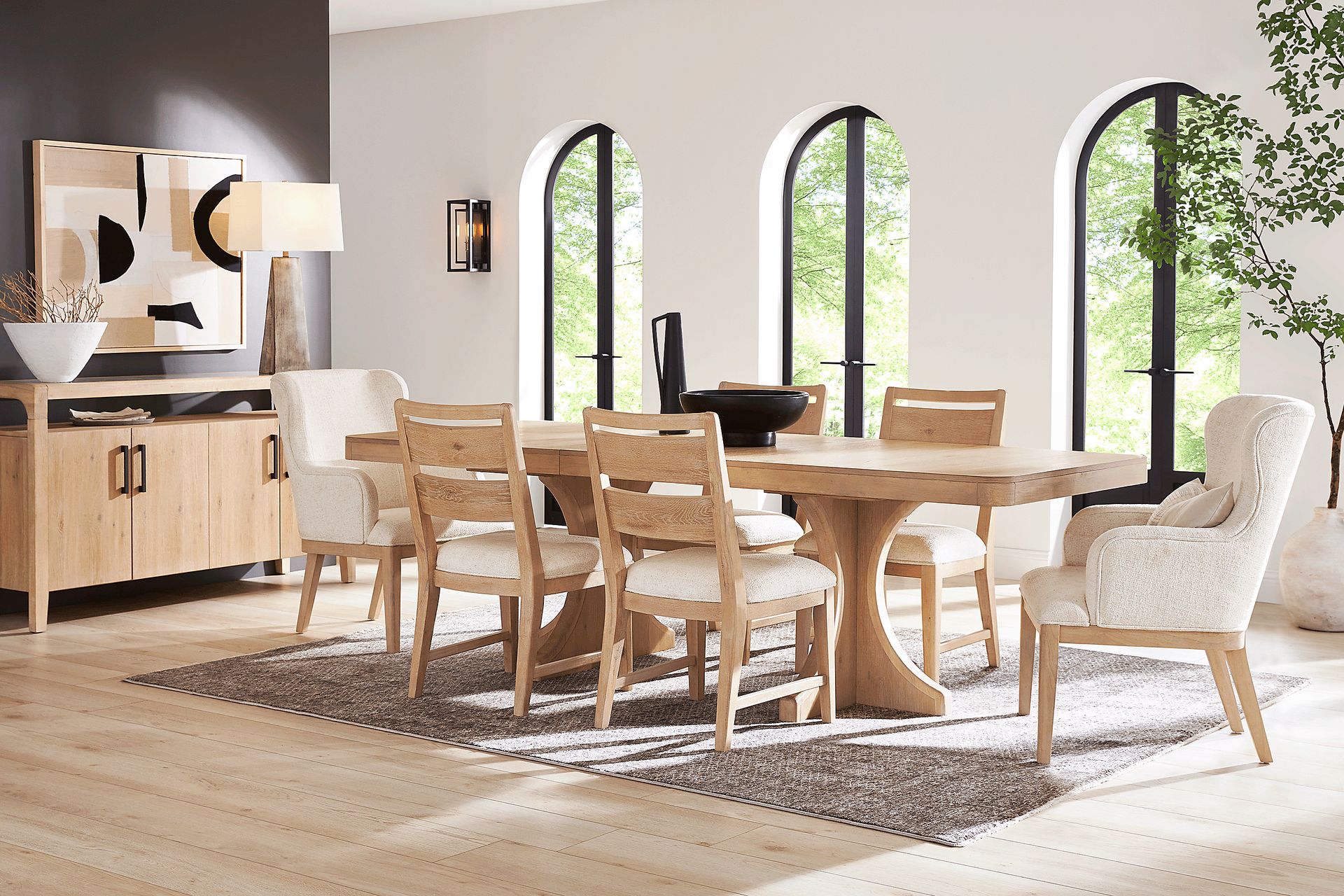 Callen Way Beige Trestle Dining Table - Image 2