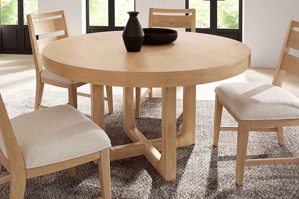 Callen Way 5 Pc Beige Colors,Light Wood,White Dining Room Set With ...