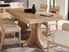 Callen Way Beige 5 Pc Trestle Dining Room with Upholstered Arm Chairs