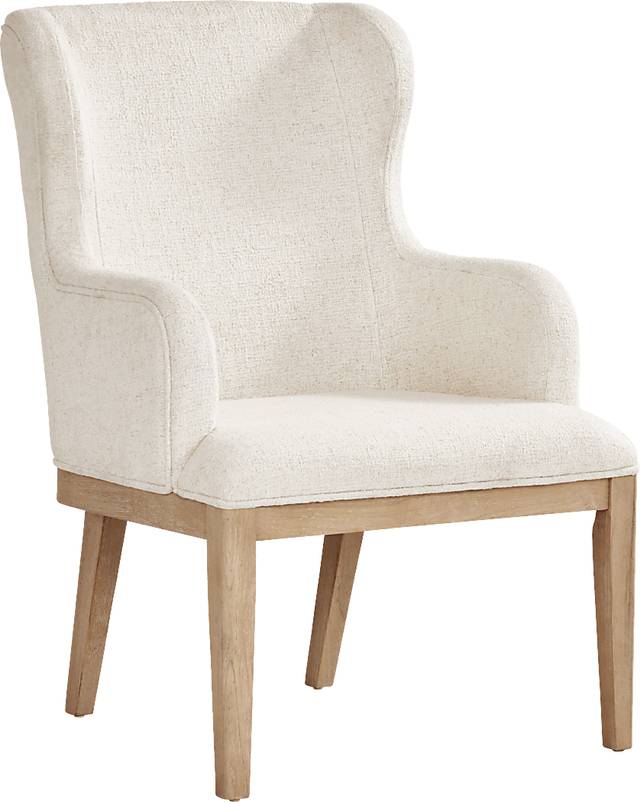 Callen Way Beige Upholstered Arm Dining Chair - Thumbnail - Image 1