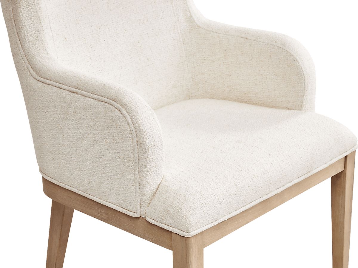 Callen Way Beige Colors,Light Wood,White Upholstered Arm Chair | Rooms ...