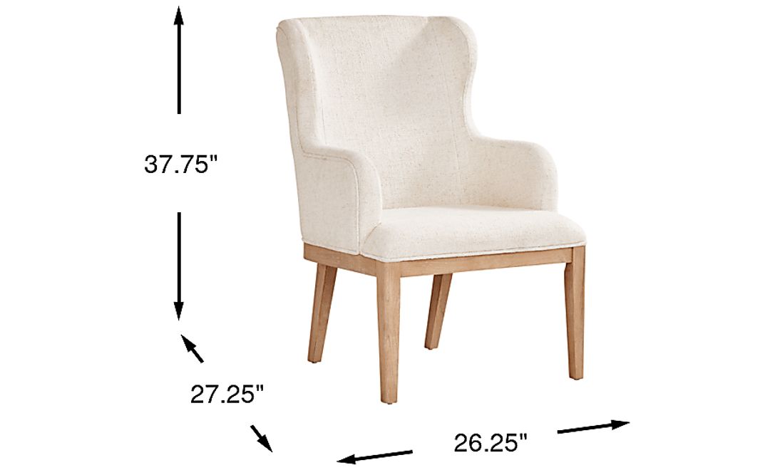 Callen Way Beige Upholstered Arm Dining Chair