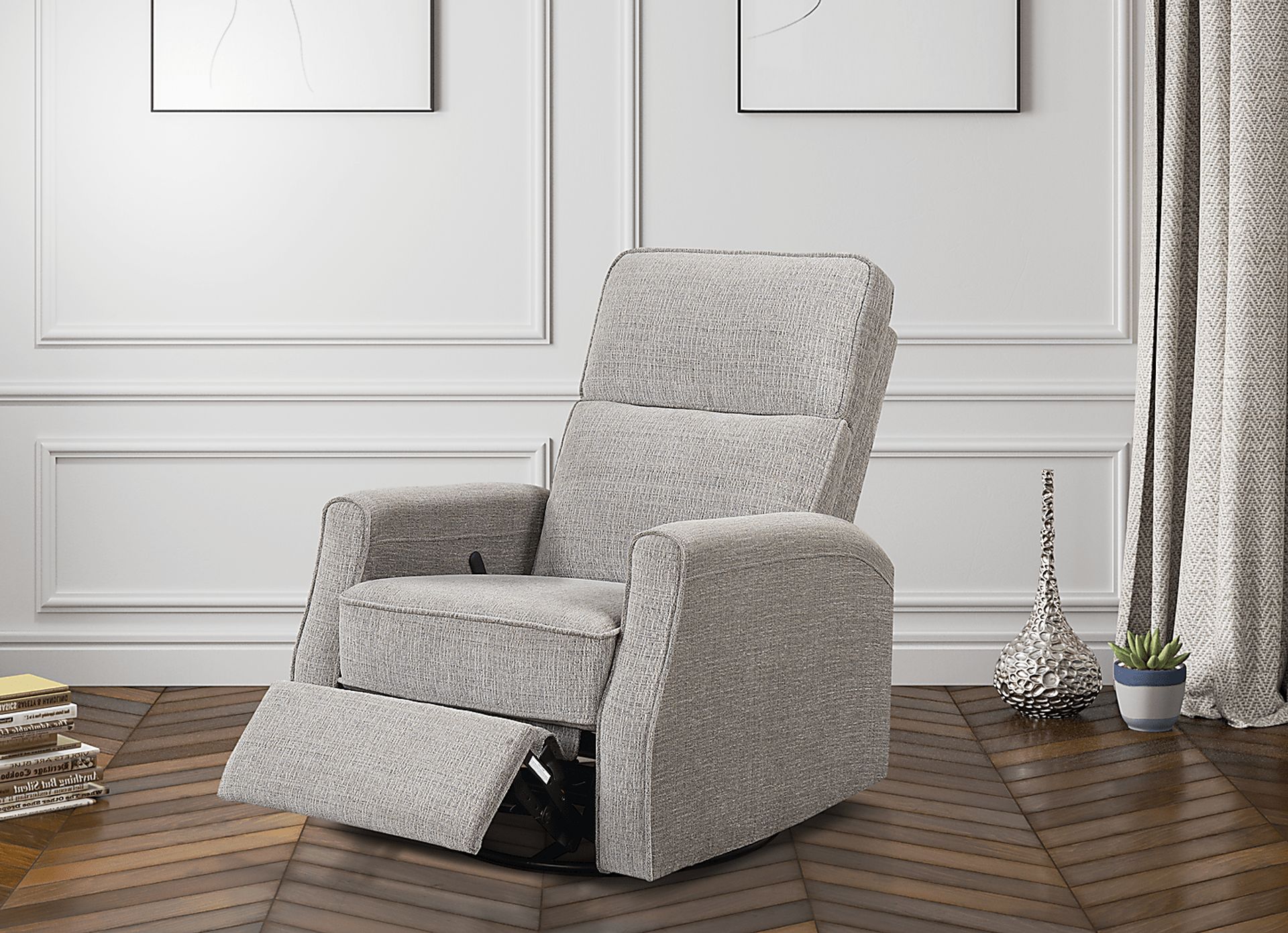 Callvert Beige Swivel Glider Recliner - Image 2