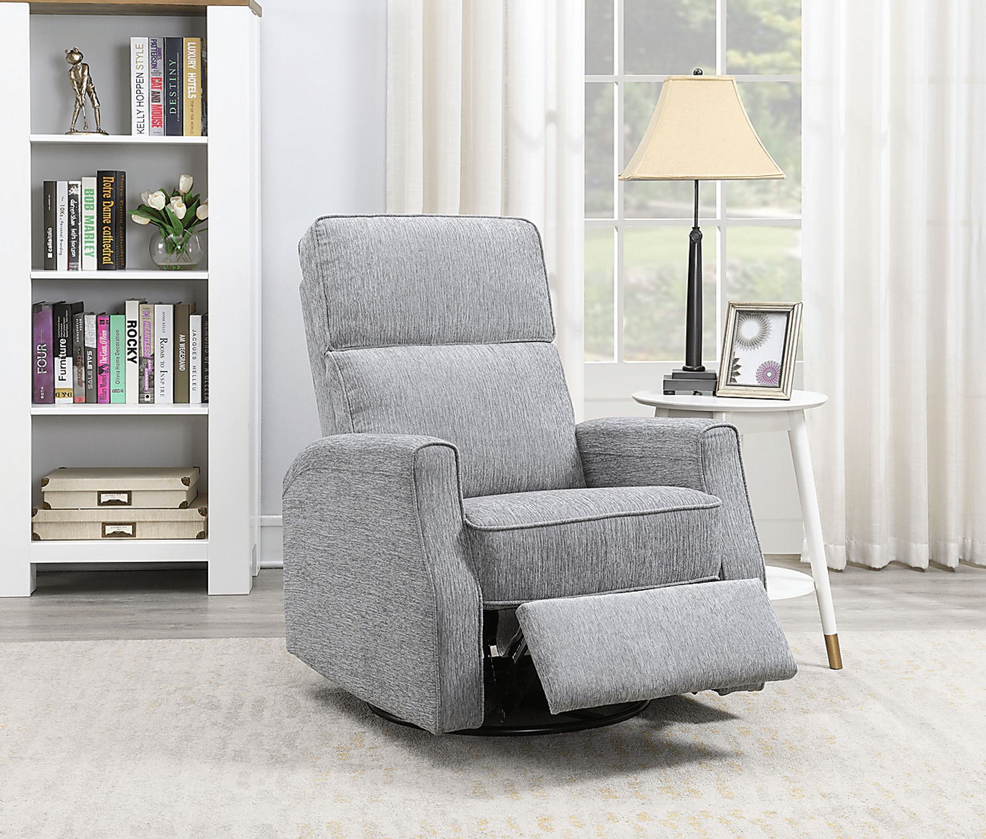 Callvert Gray Swivel Glider Recliner - Image 2