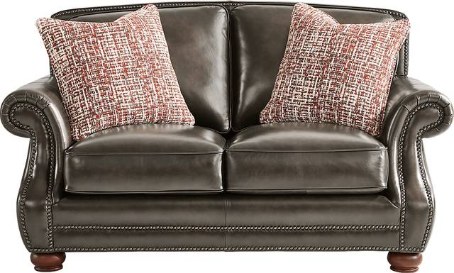 Calvano Lane Gray 7 Pc Leather Living Room with Gel Foam Sleeper Sofa - Thumbnail - Image 8