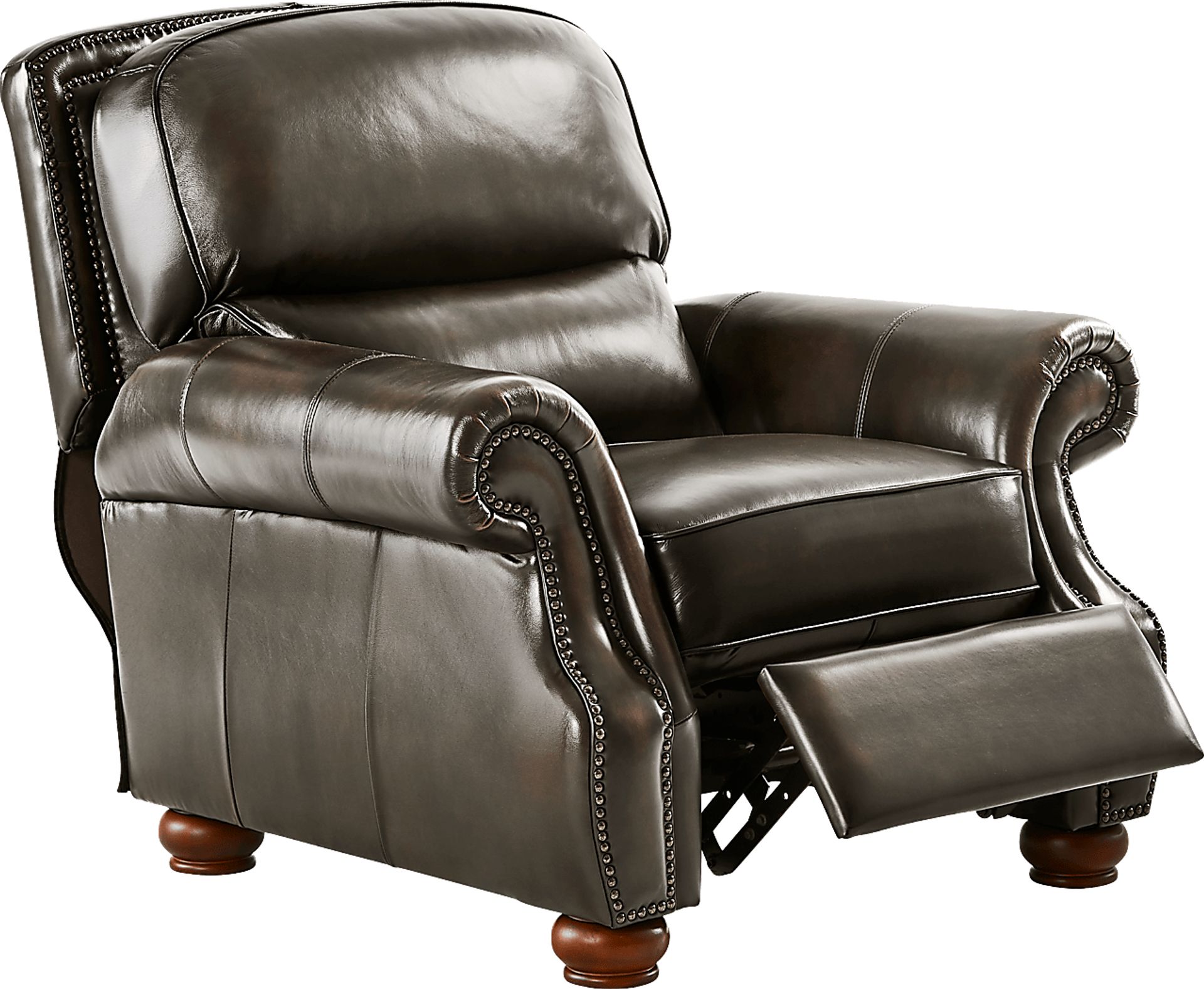 Calvano Lane Gray Leather Recliner - Image 1