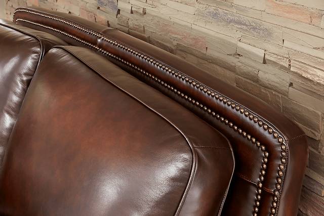 Calvano Lane Brown Leather Gel Foam Sleeper Sofa - Thumbnail - Image 4
