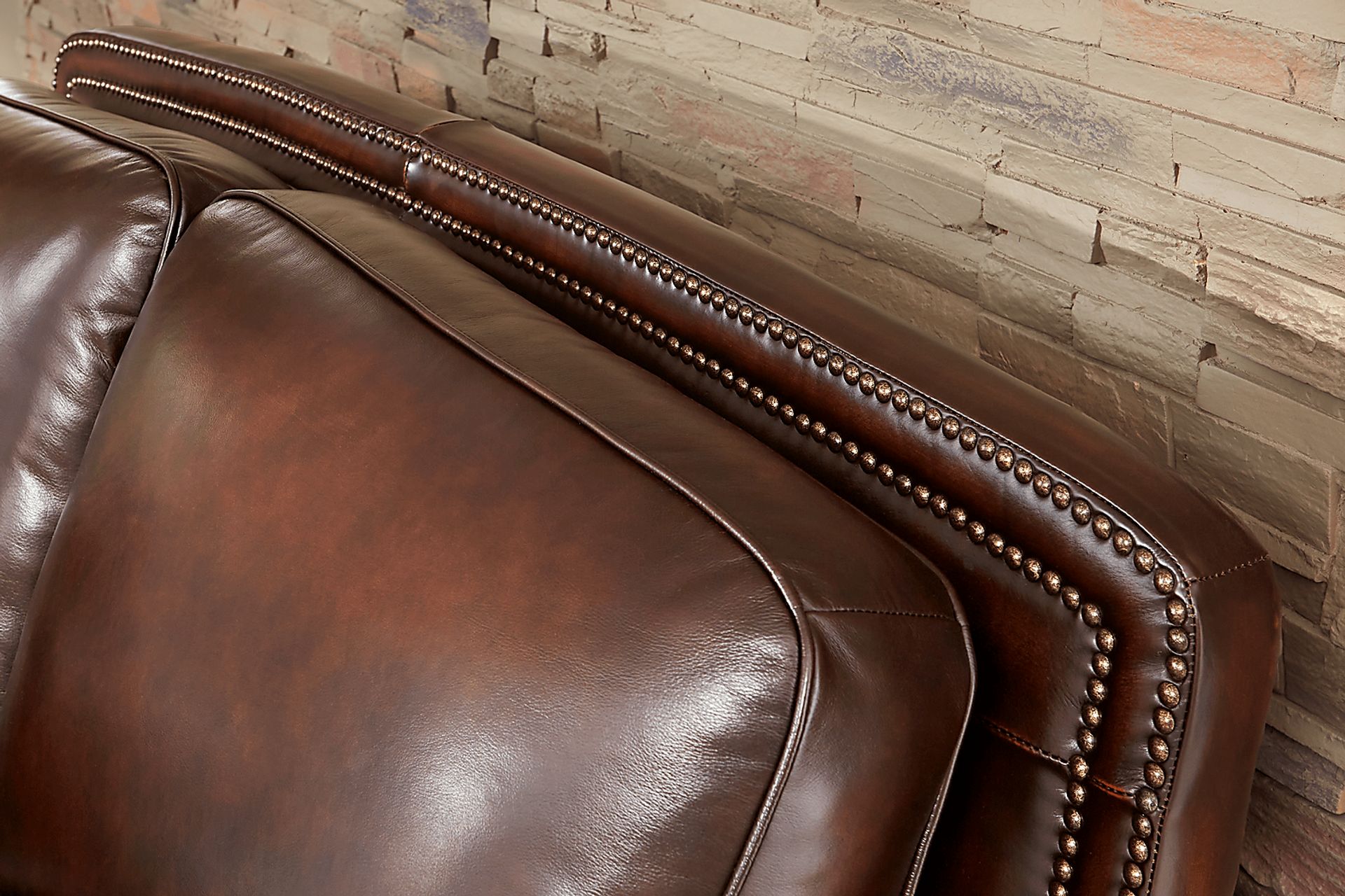 Calvano Lane Brown Leather Gel Foam Sleeper Sofa - Image 4