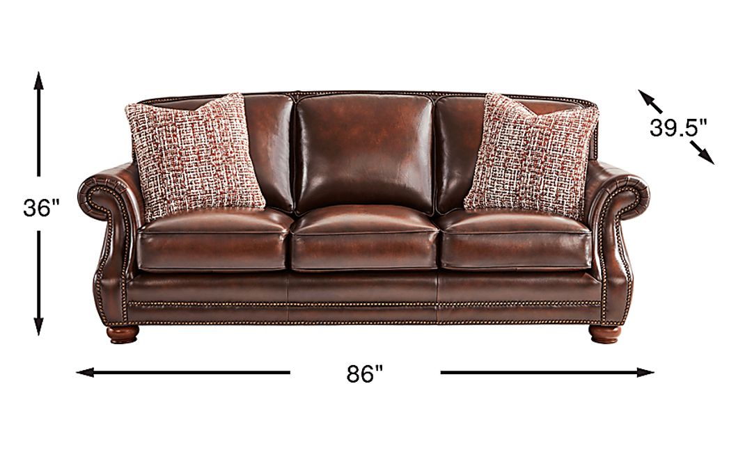 Calvano Lane Brown Leather Gel Foam Sleeper Sofa