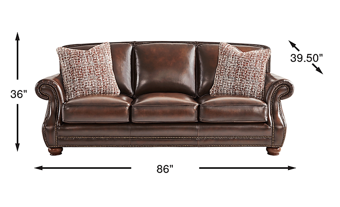Calvano Lane Brown Leather Sleeper Sofa