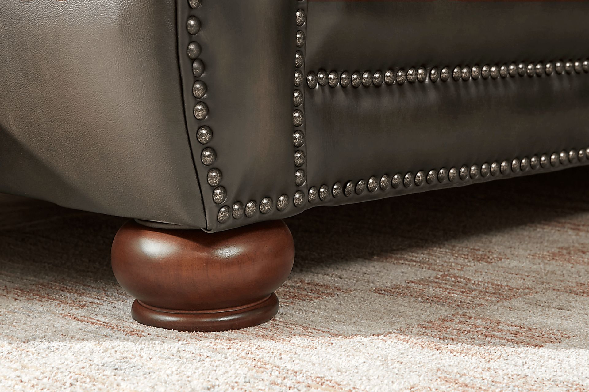 Calvano Lane Gray Leather Gel Foam Sleeper Sofa - Image 6