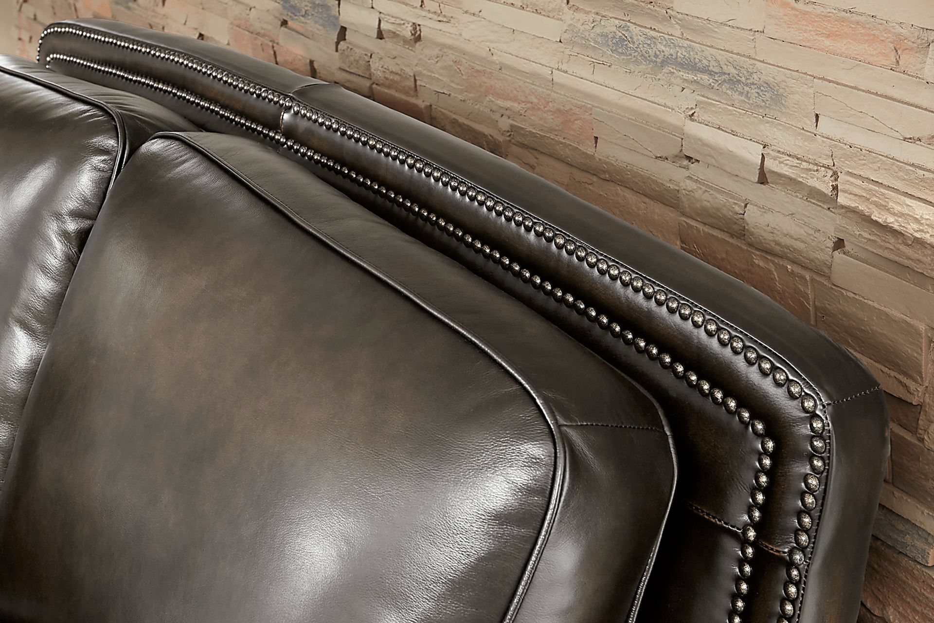 Calvano Lane Gray Leather Gel Foam Sleeper Sofa - Image 4