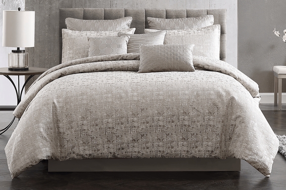Calvent Gray 9 Pc Queen Comforter Set