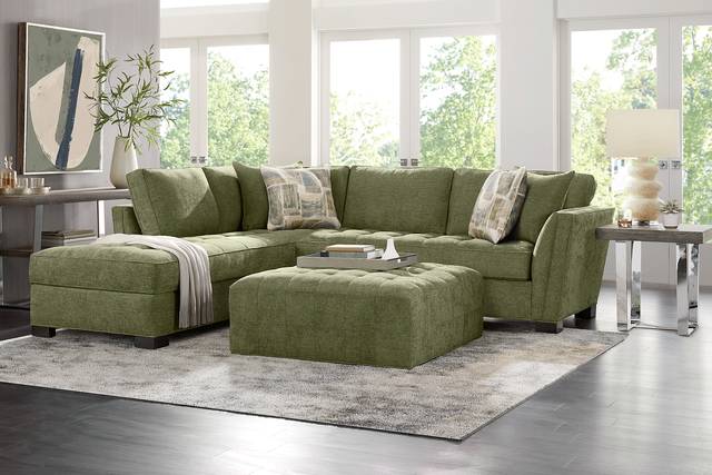 Calvin Heights Avocado Chenille 2 Pc Sectional - Thumbnail - Image 2