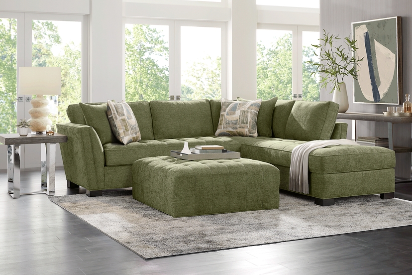 Calvin Heights Avocado Chenille 2 Pc Sectional
