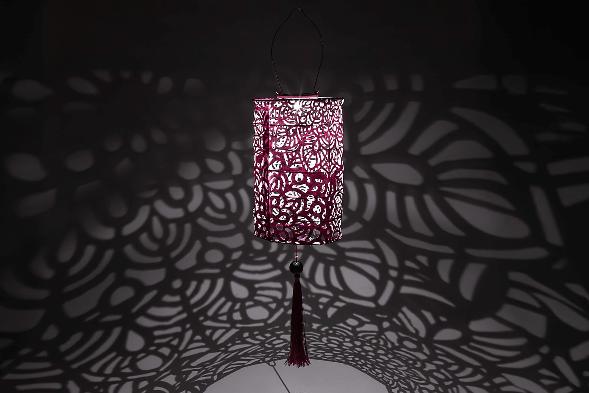 Calypso Raspberry Outdoor Solar Lantern - Image 6
