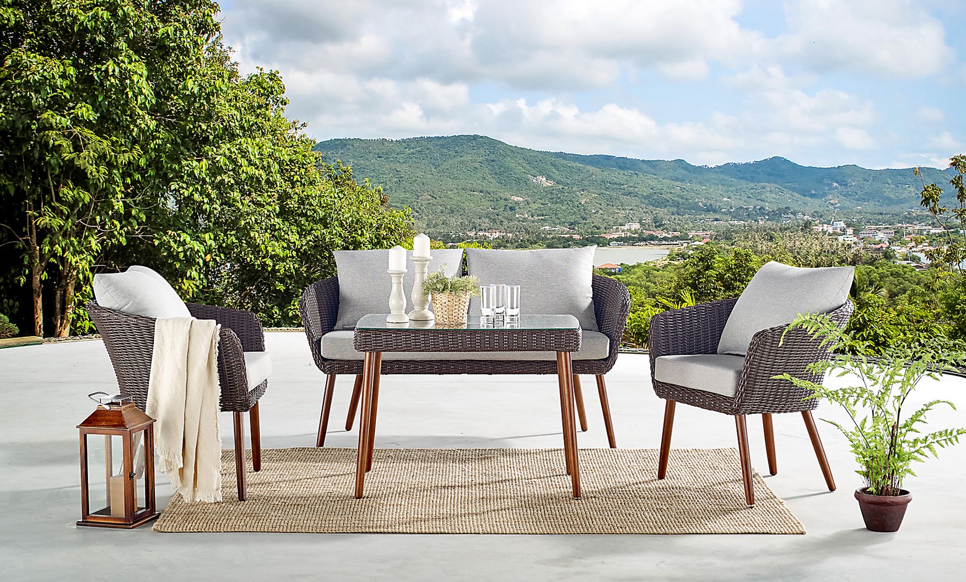 Camack II Brown Outdoor Cocktail Table - Image 7