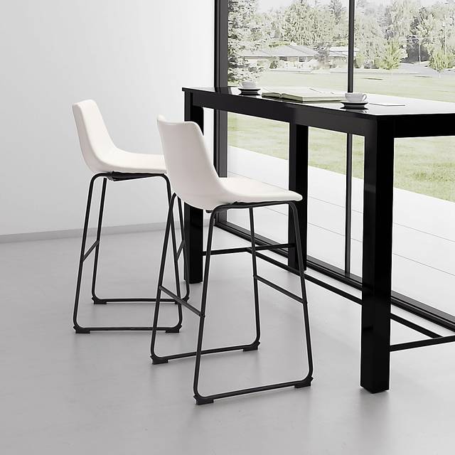 Camberley White Bar Height Stool, Set of 2 - Thumbnail - Image 2