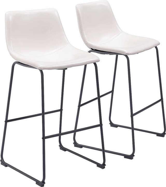 Camberley White Bar Height Stool, Set of 2 - Thumbnail - Image 1