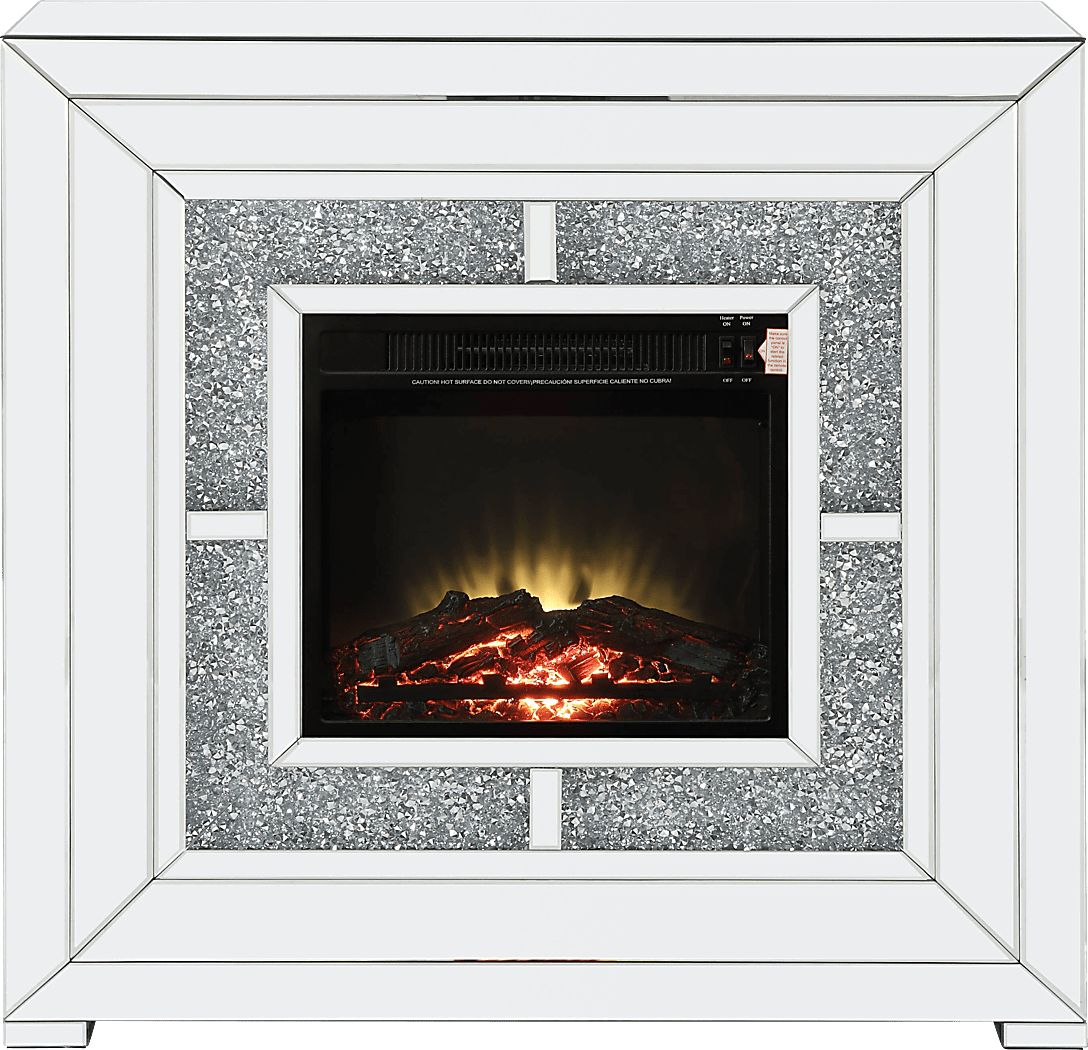 Cambourne Silver 41 in. Console, With Electric Fireplace