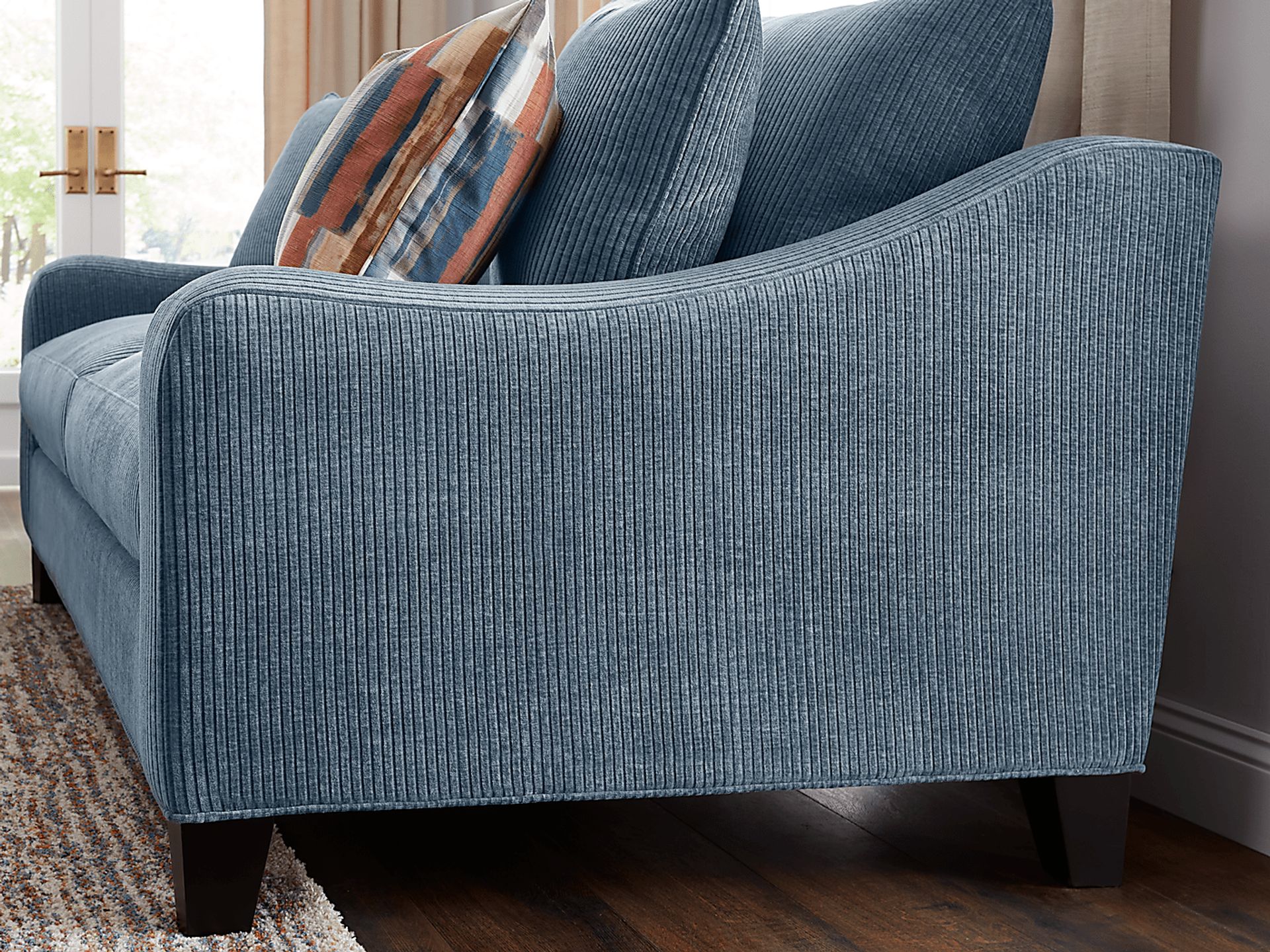 Cambria Blue 7 Pc Living Room with Gel Foam Sleeper Sofa - Image 6