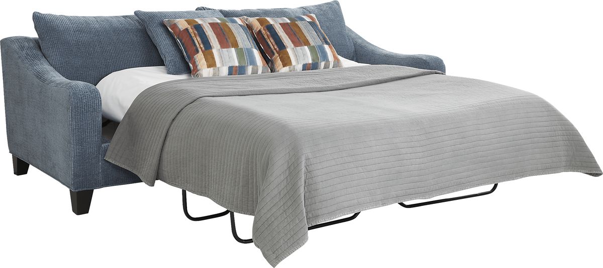 Cindy Crawford Cambria Blue Polyester Fabric Sleeper Sofa | Rooms to Go