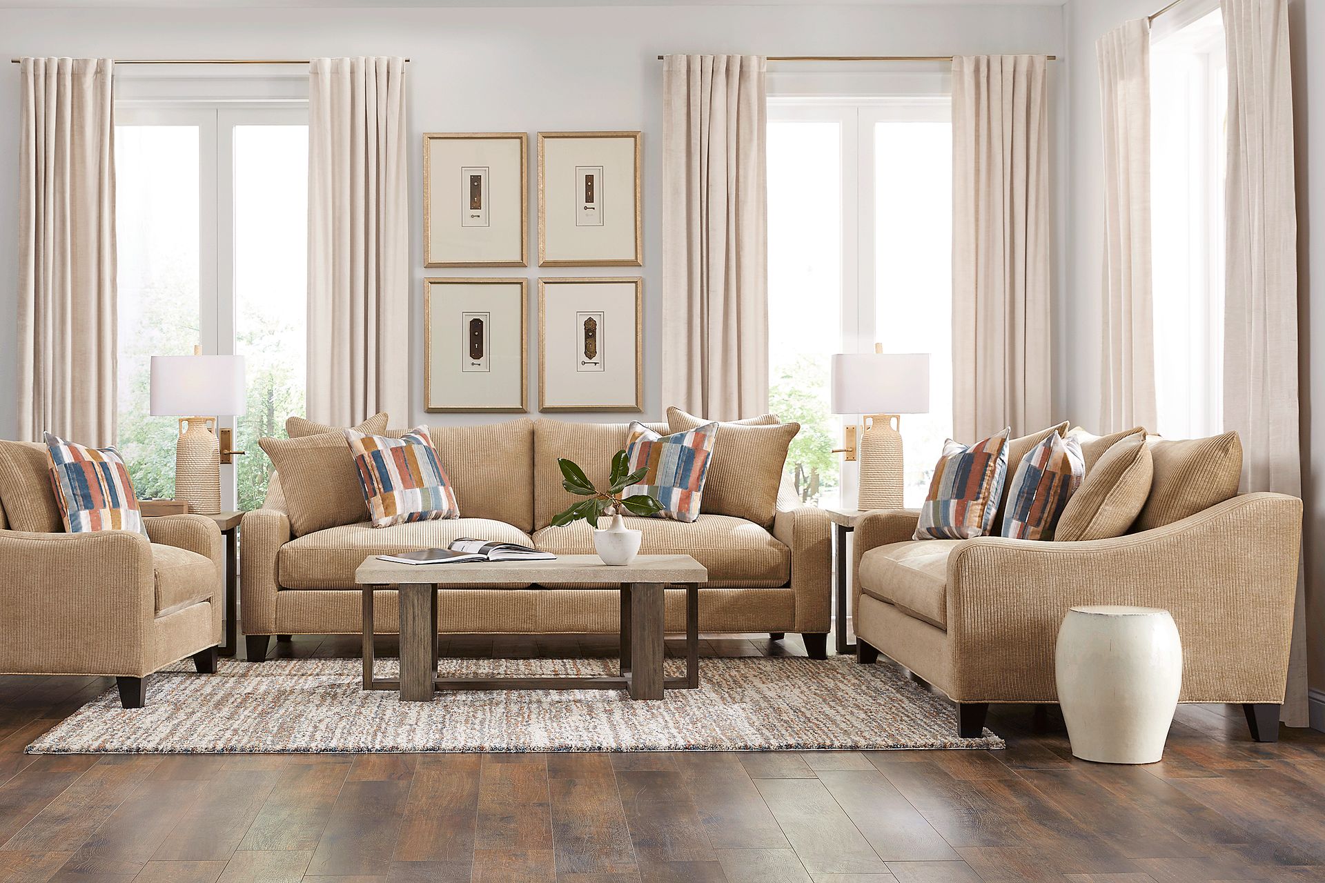 Cambria Gold 5 Pc Living Room - Image 1