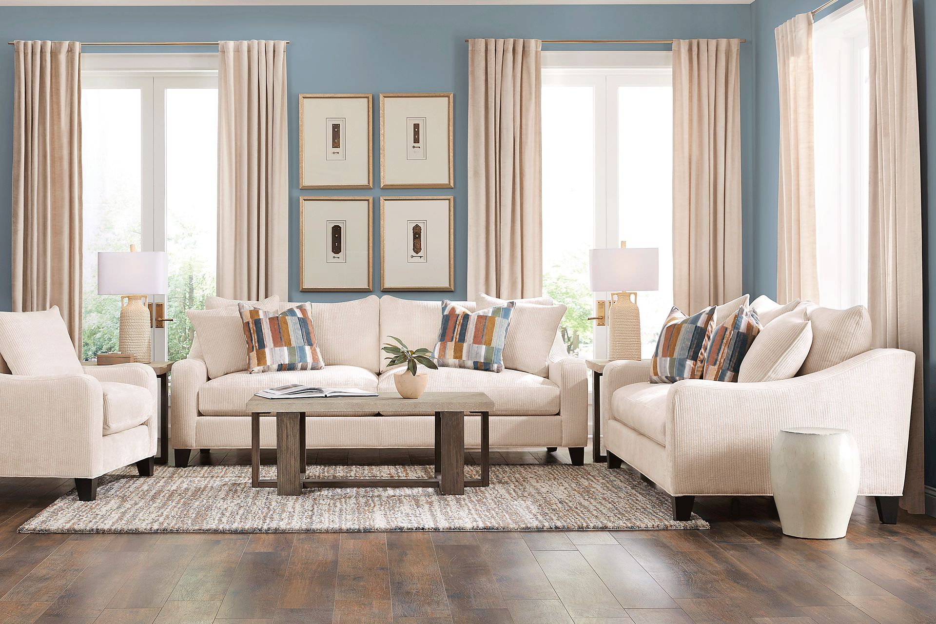 Cambria Ivory 5 Pc Living Room - Image 1
