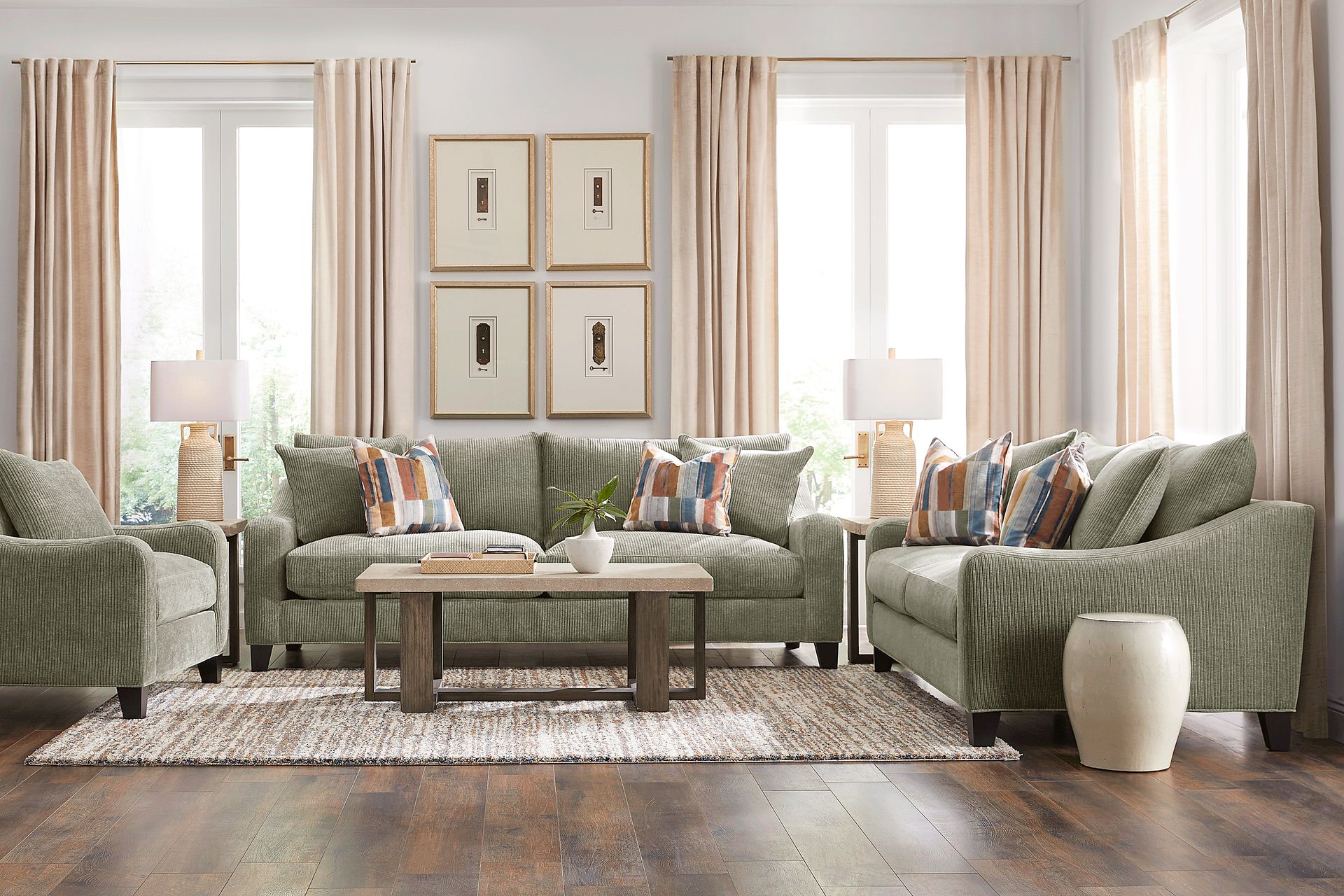 Cambria Sage 5 Pc Living Room - Image 1