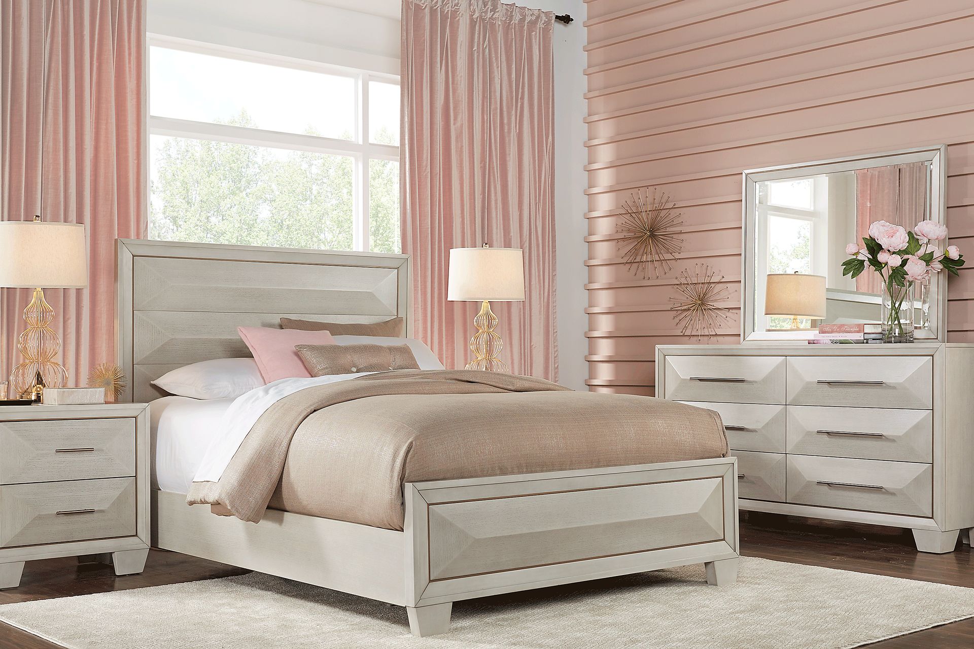 Cambrian Court White 6 Pc King Panel Bedroom - Image 1