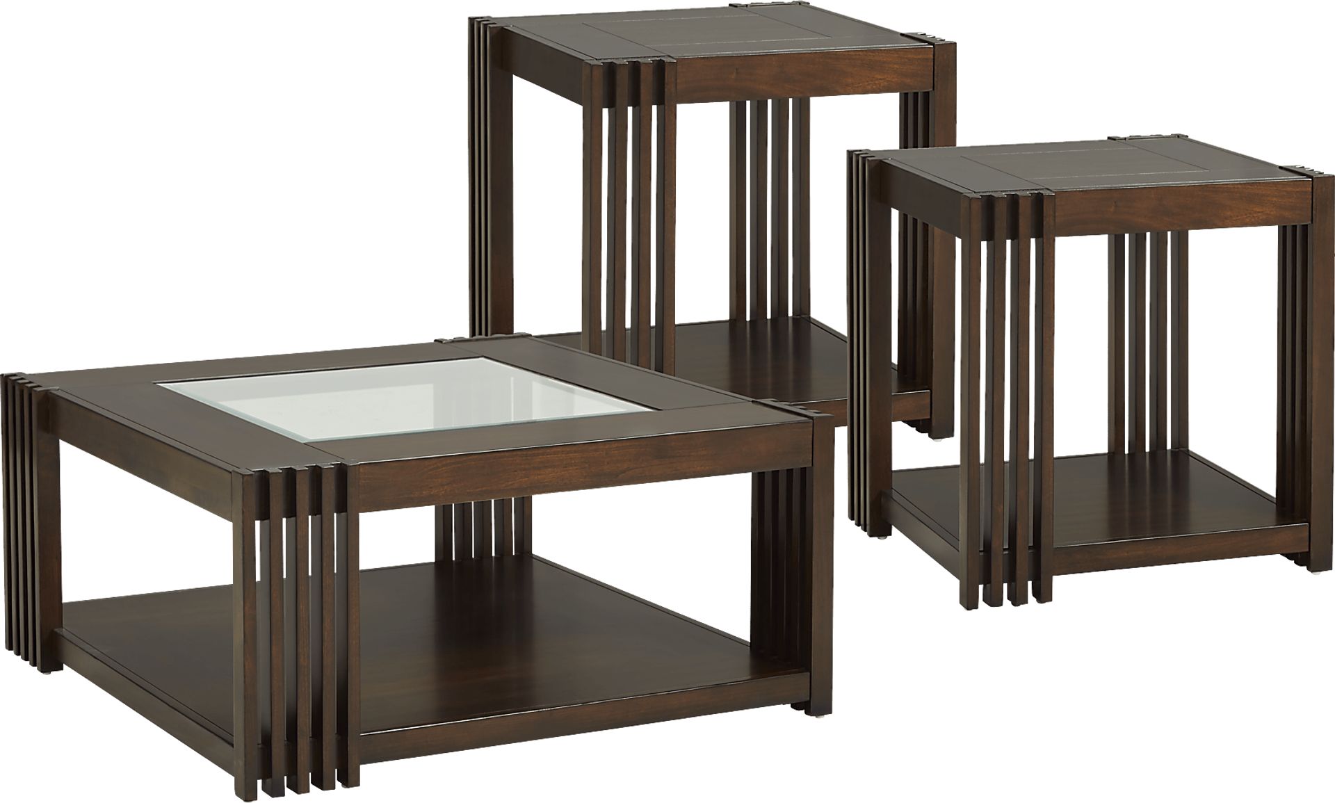 Camellia Brown Cherry 3 Pc Table Set - Image 1