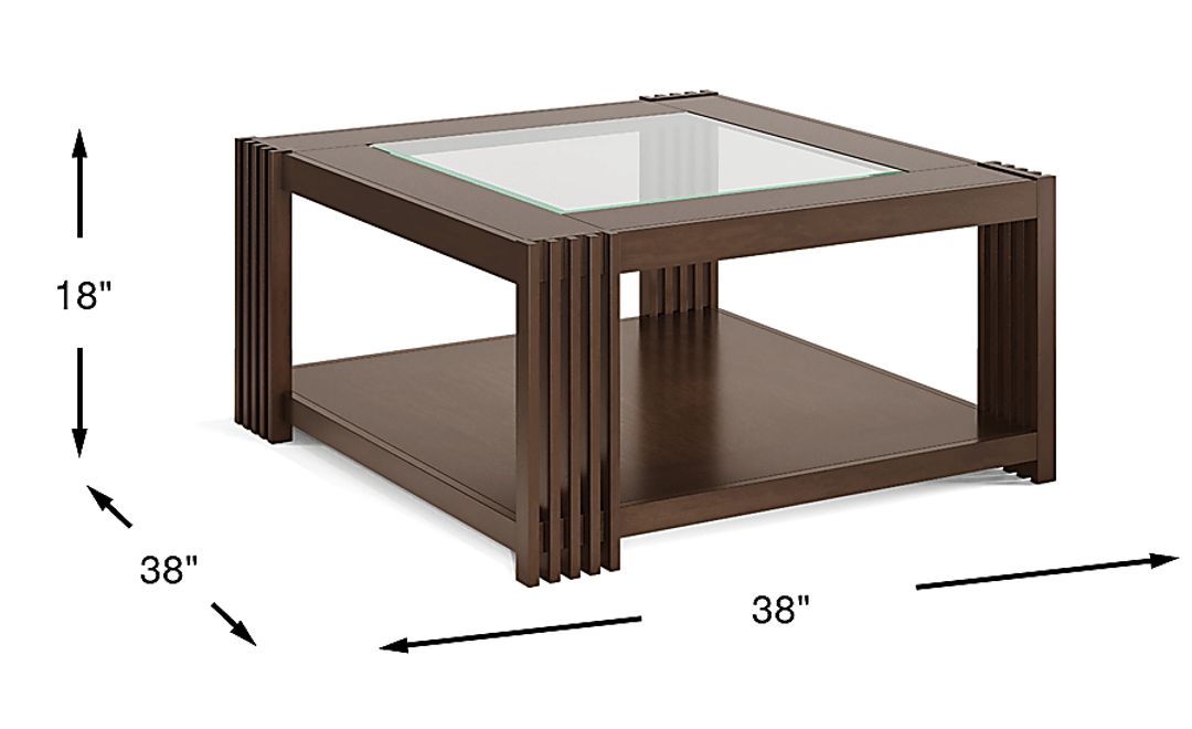 Camellia Brown Cherry Finish Square Cocktail Table