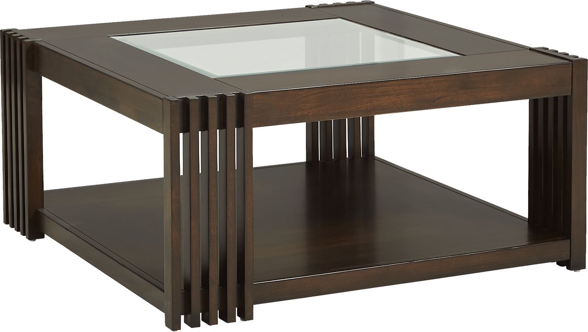 Camellia Brown Cherry Square Cocktail Table