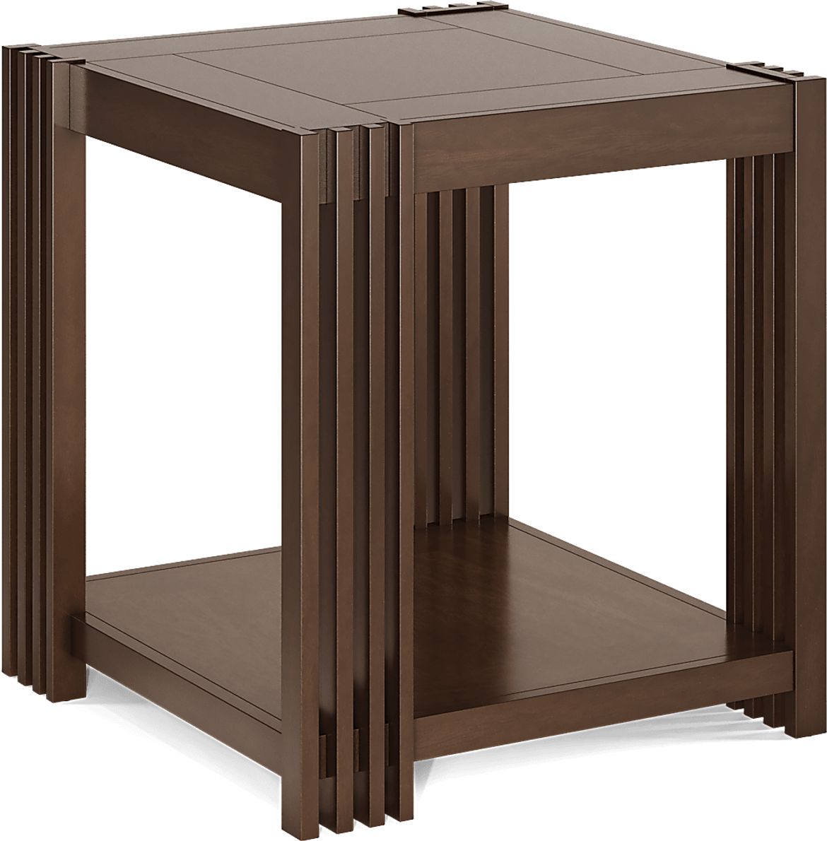 Camellia Brown Cherry Dark Wood End Table Rooms To Go