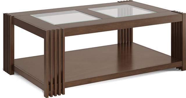 Camellia Brown Cherry Rectangle Cocktail Table - Thumbnail - Image 1