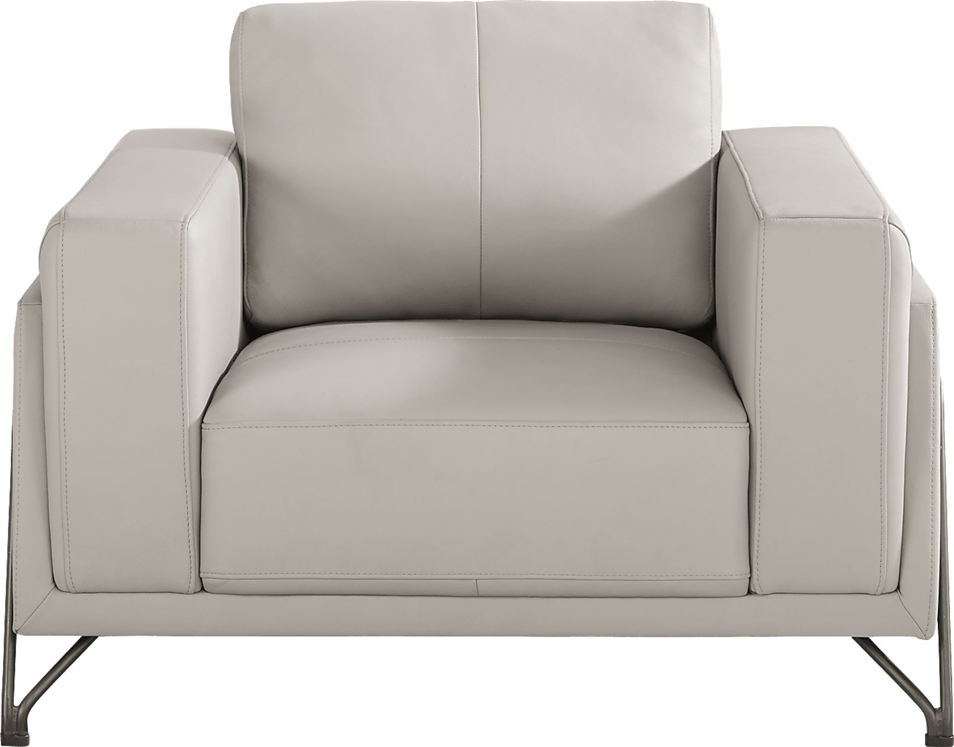 Camelot Dove Gray Leather Chair - Image 2
