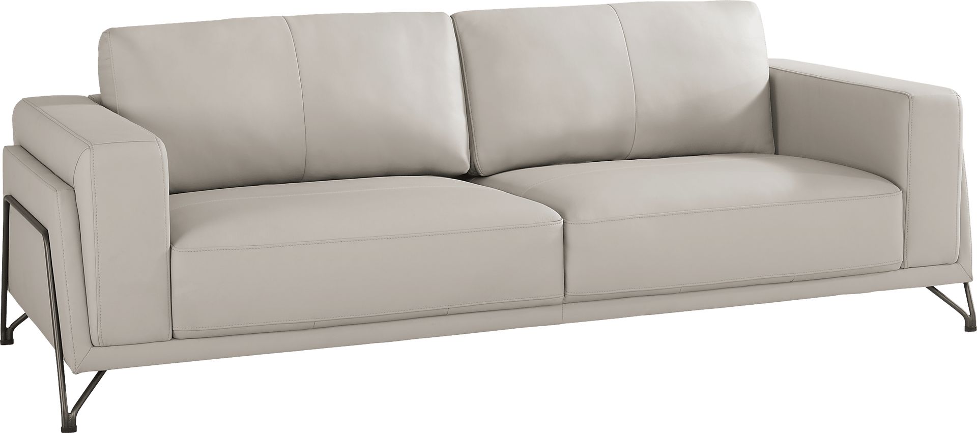 Camelot Dove Gray Leather Sofa - Image 3