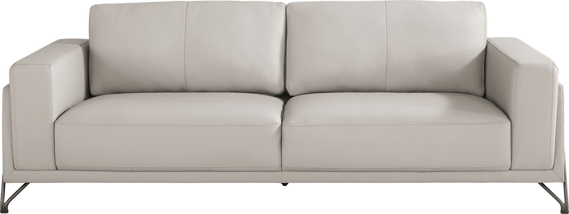 Camelot Dove Gray Leather Sofa - Image 1