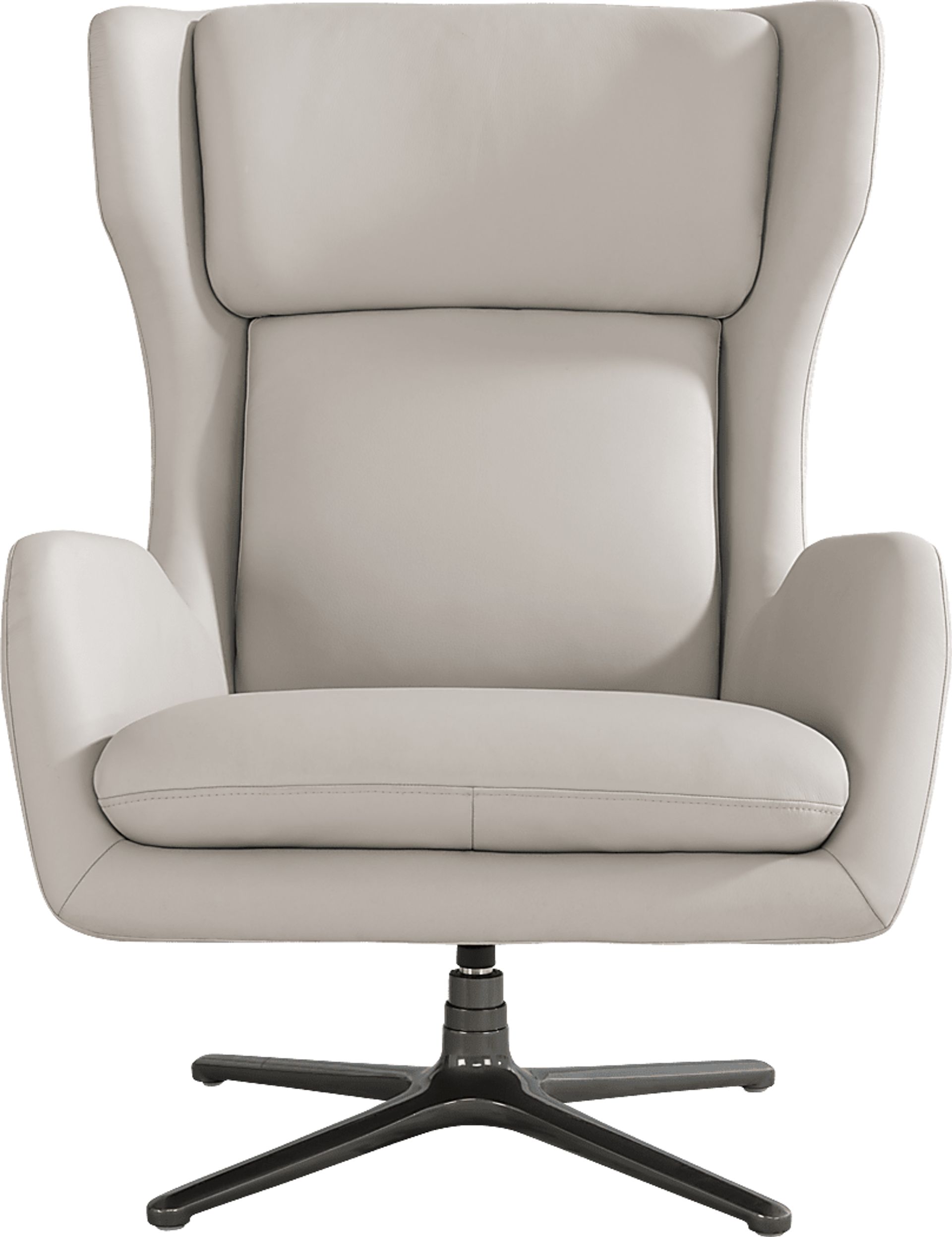 Camelot Dove Gray Leather Swivel Chair - Image 2