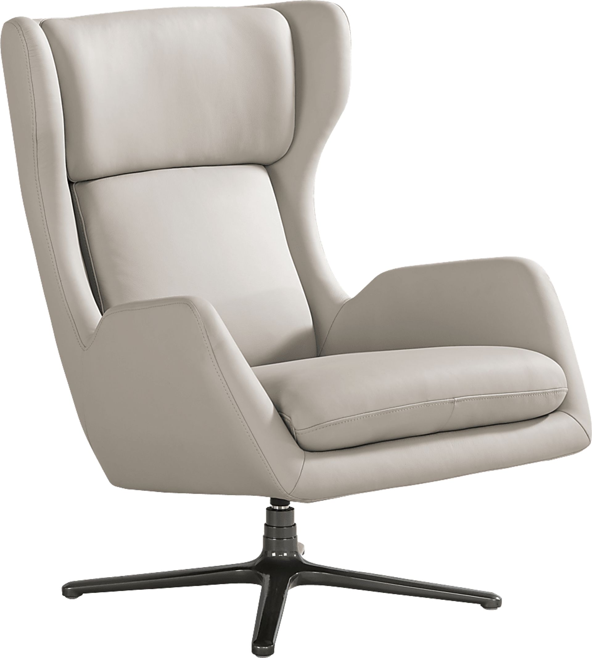 Camelot Dove Gray Leather Swivel Chair - Image 1