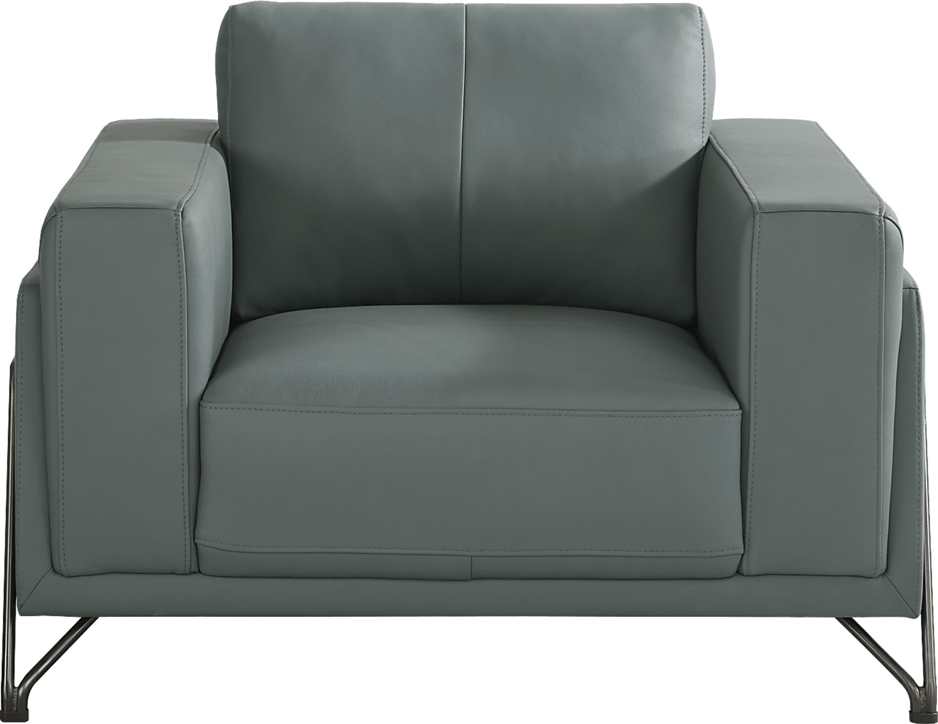 Camelot Slate Blue Leather Chair - Image 2