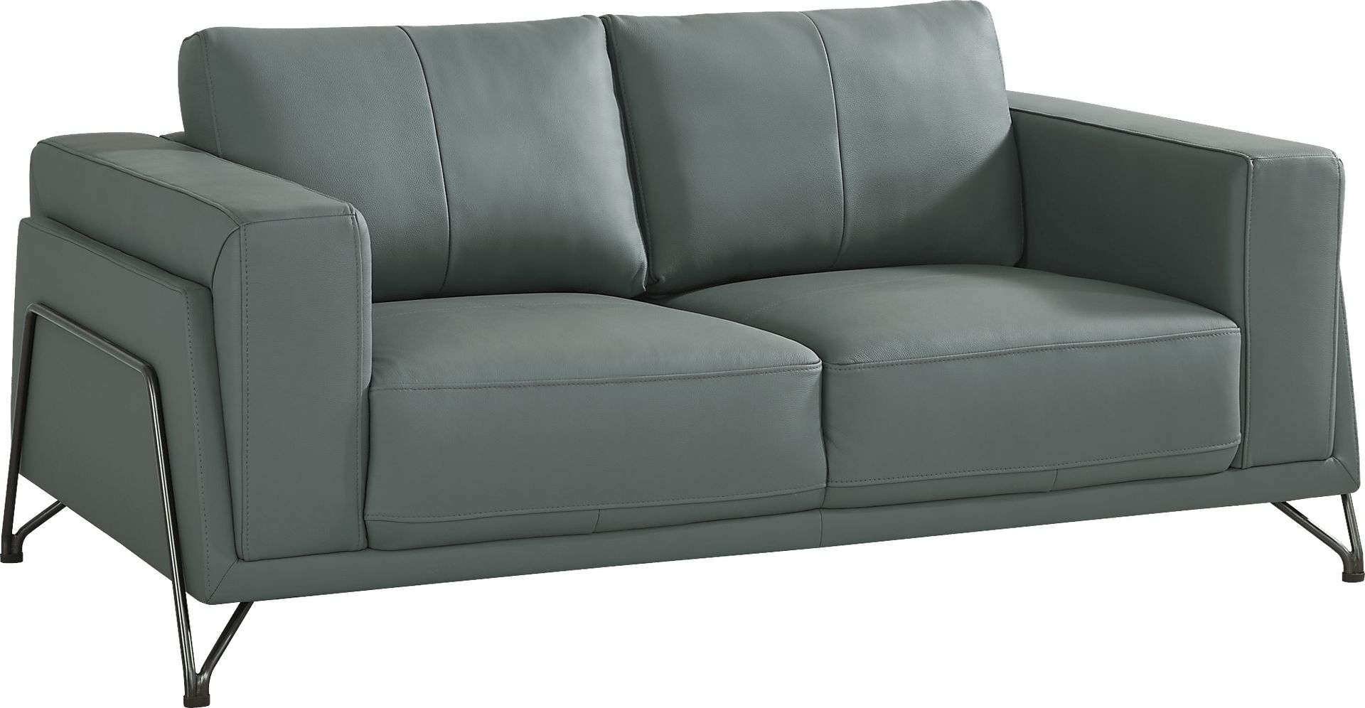 Camelot Slate Blue Leather 7 Pc Living Room - Image 9