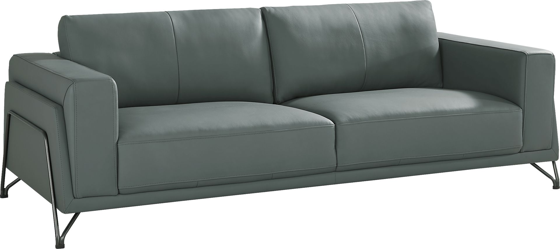 Camelot Slate Blue Leather 7 Pc Living Room - Image 3